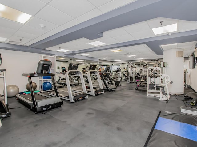 25 Rockledge Ave Unit 117, White Plains, NY 10601 - exercise room with a drop ceiling