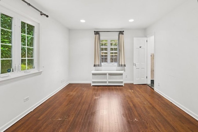 51 Valley Rd, Larchmont, NY 10538 - spare room featuring radiator, hardwood / wood-style flooring, and recessed lighting