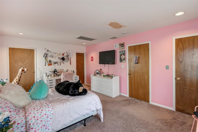 93 W 6th St, Ronkonkoma, NY 11779 - bedroom with visible vents, baseboards, recessed lighting, and carpet flooring