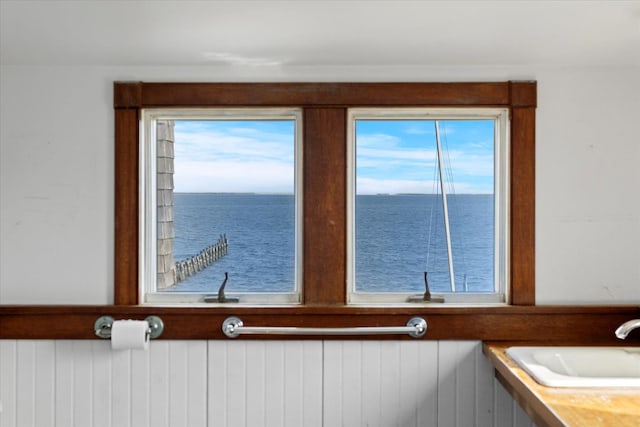 detailed view of a water view and a sink