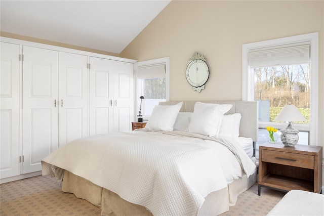 3 Clay Pit Rd, Remsenburg, NY 11960 - bedroom featuring a closet and high vaulted ceiling