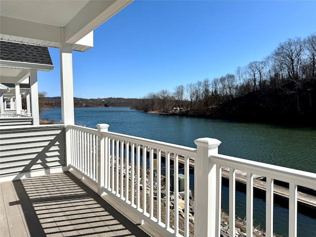 balcony with a water view
