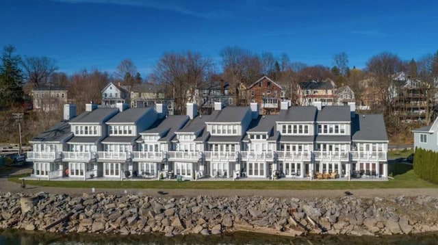aerial view with a residential view