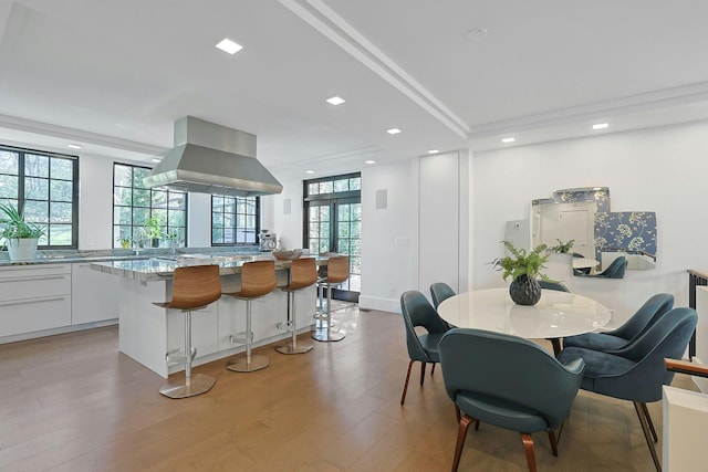 165 Valley Rd, New Rochelle, NY 10804 - dining room featuring recessed lighting, plenty of natural light, and light wood-style floors