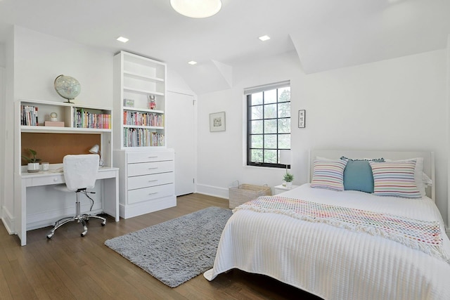 165 Valley Rd, New Rochelle, NY 10804 - bedroom featuring baseboards, wood finished floors, and lofted ceiling