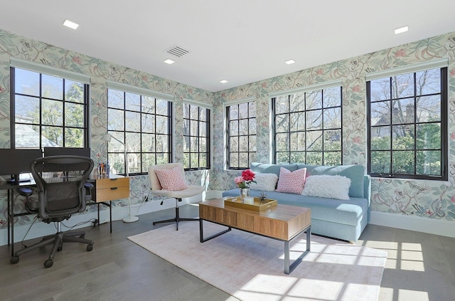165 Valley Rd, New Rochelle, NY 10804 - sunroom with plenty of natural light, visible vents, and wallpapered walls