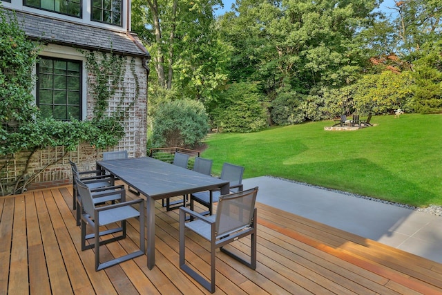165 Valley Rd, New Rochelle, NY 10804 - deck with outdoor dining space and a yard