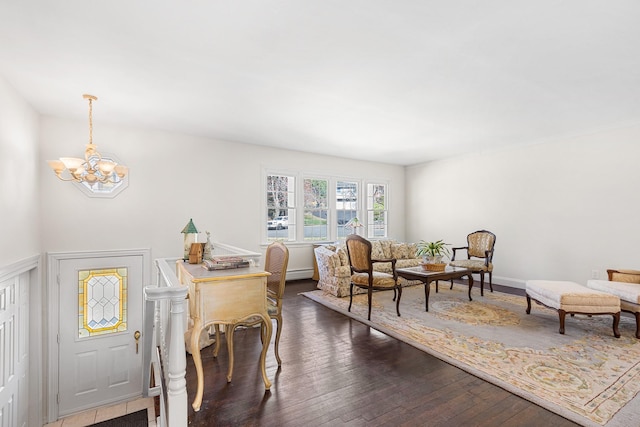 927 Mica Ct, Valley Cottage, NY 10989 - interior space featuring a chandelier and dark wood-style floors