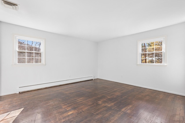 927 Mica Ct, Valley Cottage, NY 10989 - spare room with wood-type flooring, visible vents, a baseboard radiator, and baseboards
