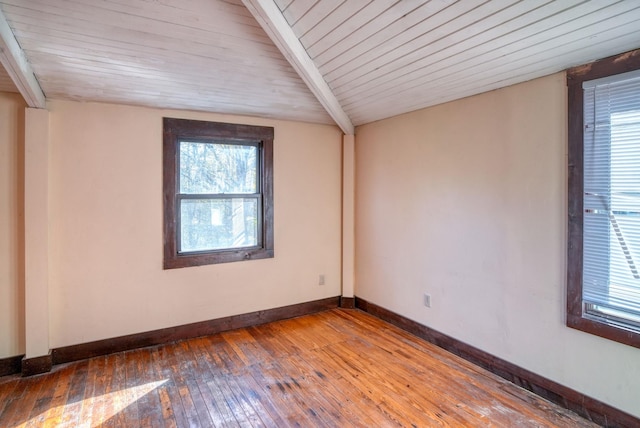 58 Summitville Rd, Wurtsboro, NY 12790 - unfurnished room featuring hardwood / wood-style floors, baseboards, and beam ceiling