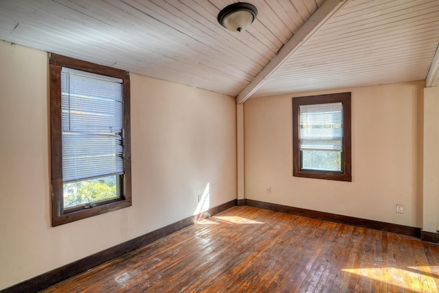 58 Summitville Rd, Wurtsboro, NY 12790 - spare room featuring beam ceiling, baseboards, and hardwood / wood-style floors