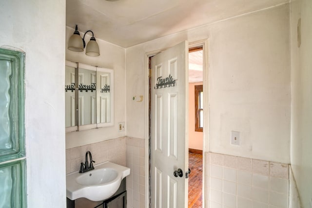 58 Summitville Rd, Wurtsboro, NY 12790 - bathroom featuring tile walls and vanity