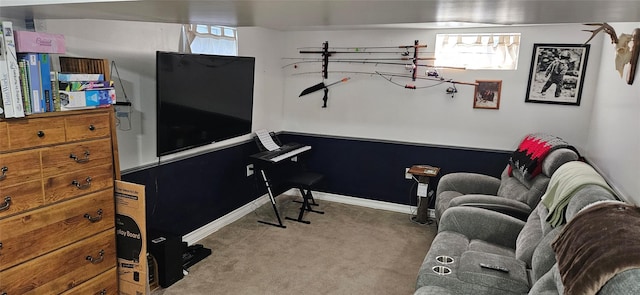 workout room with carpet flooring and a healthy amount of sunlight