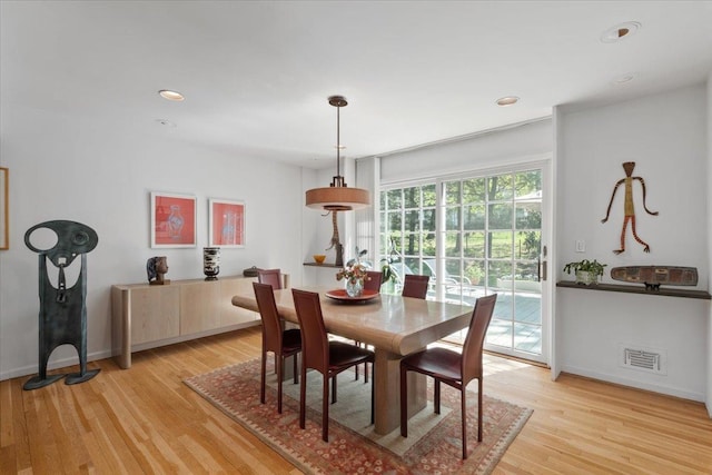 15 Scarsdale Farm Rd, Scarsdale, NY 10583 - dining room with visible vents, recessed lighting, baseboards, and light wood-style floors