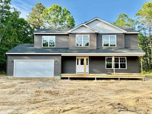 403 Moriches-Middle Island Rd, Manorville, NY 11949 - view of front facade with covered porch and roof with shingles