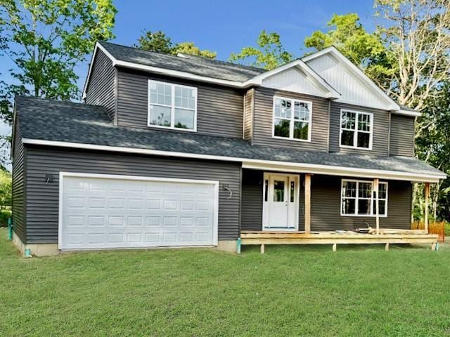 403 Moriches-Middle Island Rd, Manorville, NY 11949 - view of front of house featuring a porch and a front yard
