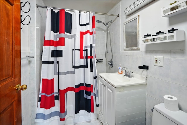 132-61 41st Rd Unit 502, Flushing, NY 11355 - full bath with tile walls, vanity, and curtained shower