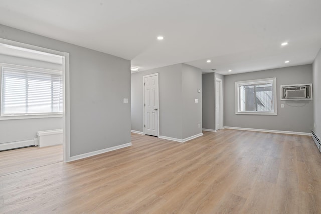 208 Newport Rd, Uniondale, NY 11553 - empty room with baseboards, recessed lighting, and a wall mounted AC