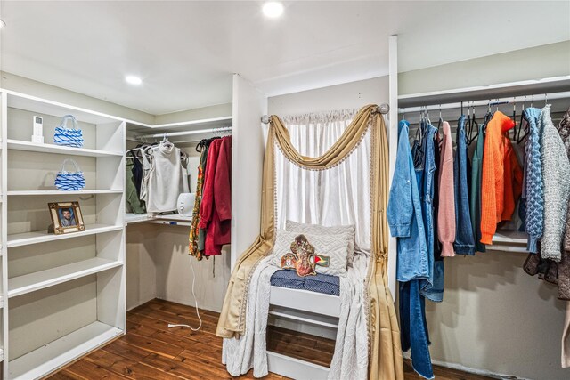 25 Snyder St, Patchogue, NY 11772 - walk in closet featuring wood finished floors