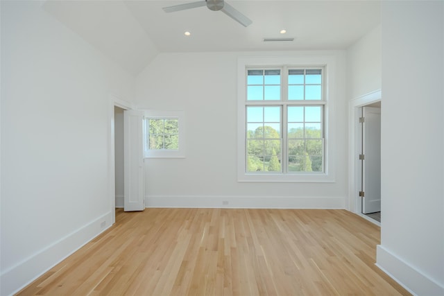 139A N Ferry Rd, Shelter Island, NY 11964 - empty room featuring light wood-style floors, ceiling fan, baseboards, and recessed lighting