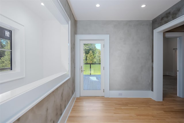 139A N Ferry Rd, Shelter Island, NY 11964 - entryway featuring light wood-style floors, recessed lighting, and baseboards