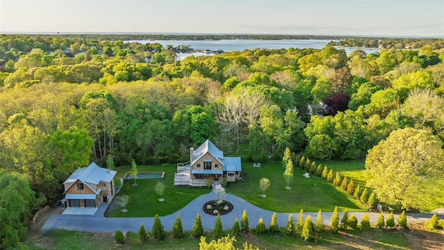 139A N Ferry Rd, Shelter Island, NY 11964 - aerial view of property and surrounding area with a large body of water and a heavily wooded area