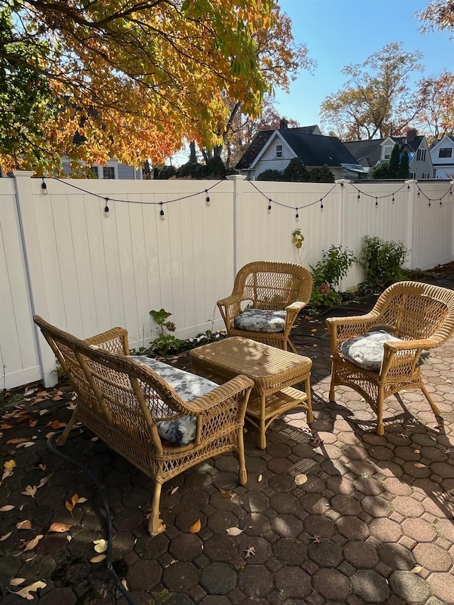 view of patio with a fenced backyard