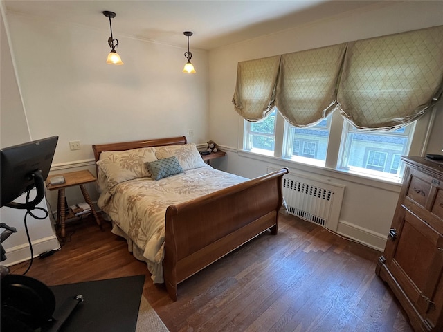 42 Hillcrest Ave, Larchmont, NY 10538 - bedroom featuring radiator heating unit and dark wood-type flooring