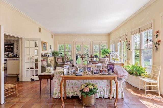 35 S Penataquit Ave, Bay Shore, NY 11706 - living area with plenty of natural light and ornamental molding