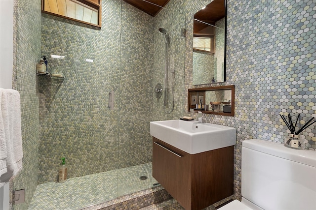 280 Salem Rd, Pound Ridge, NY 10576 - full bathroom with a tile shower and vanity
