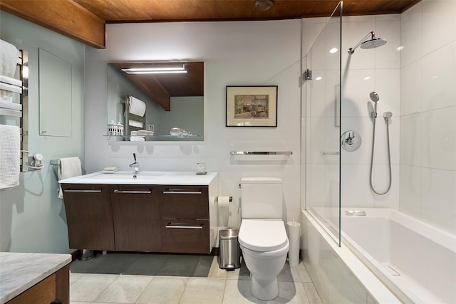 280 Salem Rd, Pound Ridge, NY 10576 - full bath with vanity, tile patterned floors, bathtub / shower combination, and wooden ceiling