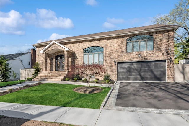 783 Oakleigh Rd, North Woodmere, NY 11581 - view of front of property featuring a garage, brick siding, a front lawn, and aphalt driveway