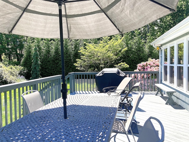 43 Glenwood Rd, New City, NY 10956 - wooden deck featuring outdoor dining area