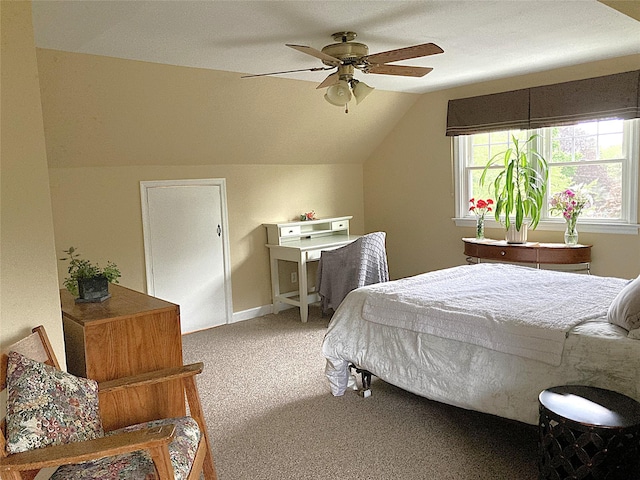 43 Glenwood Rd, New City, NY 10956 - carpeted bedroom featuring lofted ceiling and a ceiling fan