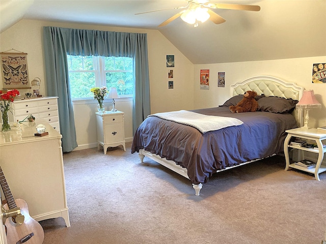 43 Glenwood Rd, New City, NY 10956 - bedroom with lofted ceiling, light colored carpet, and a ceiling fan