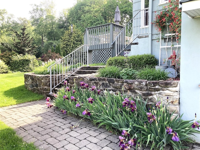43 Glenwood Rd, New City, NY 10956 - view of patio / terrace featuring stairs