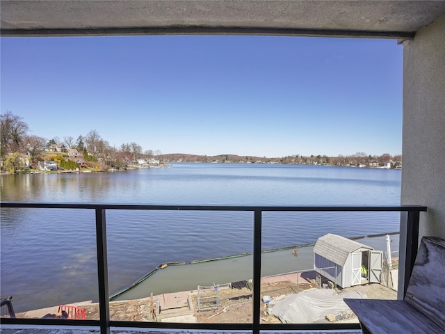 balcony with a water view