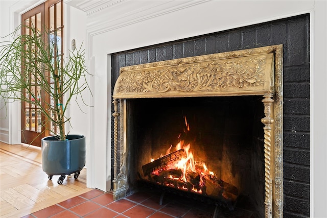 41 Euclid Ave, Hastings-On-Hudson, NY 10706 - detailed view of a lit fireplace