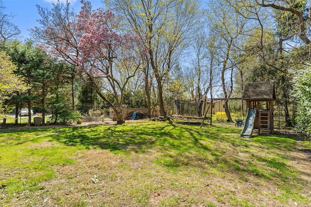 41 Euclid Ave, Hastings-On-Hudson, NY 10706 - view of yard featuring a trampoline and a playground