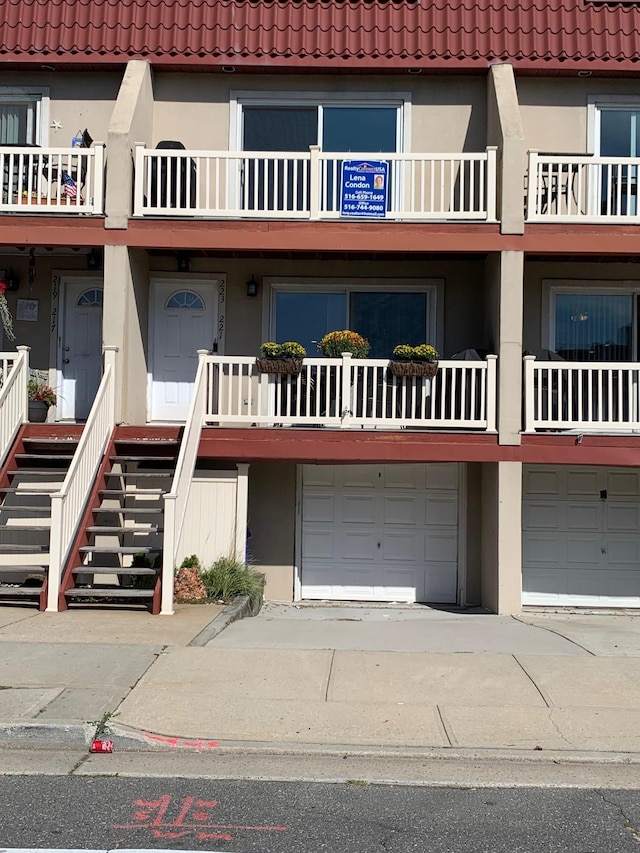 view of property with a garage