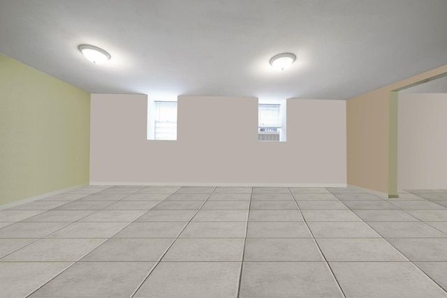 3205 Lafayette Ave, Bronx, NY 10465 - below grade area with light tile patterned floors and baseboards