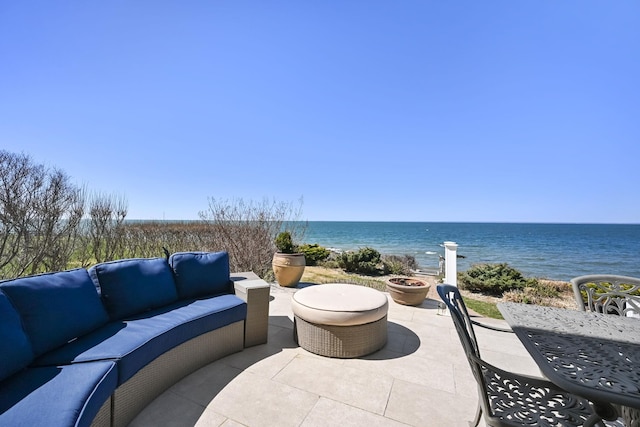 54985 Cr48, Southold, NY 11971 - view of patio featuring a water view and an outdoor hangout area