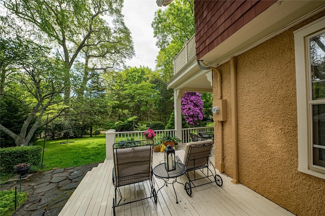 3 Druid Hill Rd, Port Jefferson, NY 11777 - wooden deck with a yard