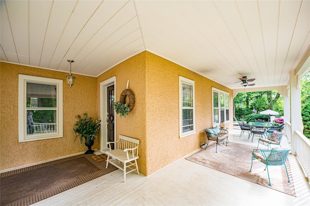 3 Druid Hill Rd, Port Jefferson, NY 11777 - view of patio / terrace with ceiling fan and outdoor dining space