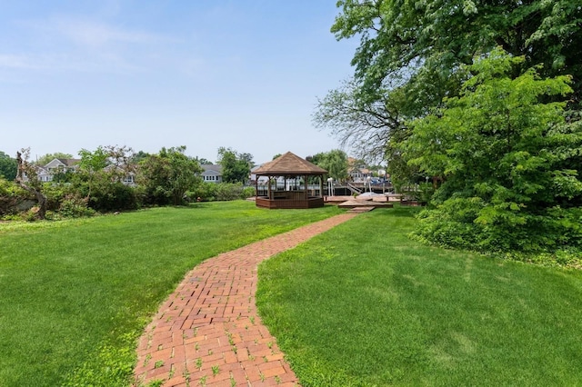 18 Oxford Rd, East Rockaway, NY 11518 - view of green lawn with a gazebo