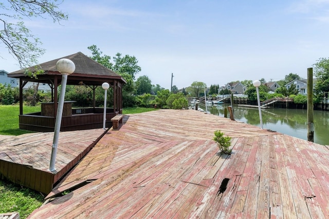 18 Oxford Rd, East Rockaway, NY 11518 - dock with a gazebo and a water view