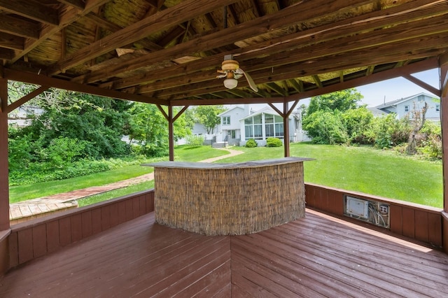 18 Oxford Rd, East Rockaway, NY 11518 - wooden deck with a yard