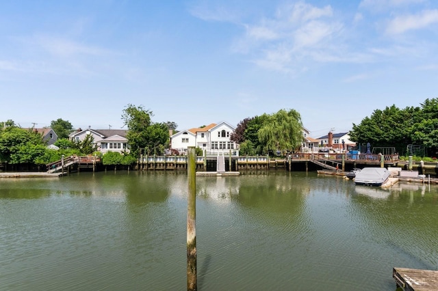 18 Oxford Rd, East Rockaway, NY 11518 - water view with a boat dock and nearby suburban area