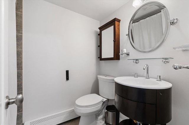 61 Beatrice Ln, Old Bethpage, NY 11804 - bathroom featuring a baseboard radiator, toilet, and vanity