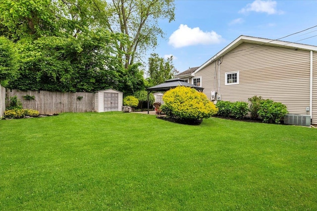 61 Beatrice Ln, Old Bethpage, NY 11804 - view of yard featuring a gazebo and central AC